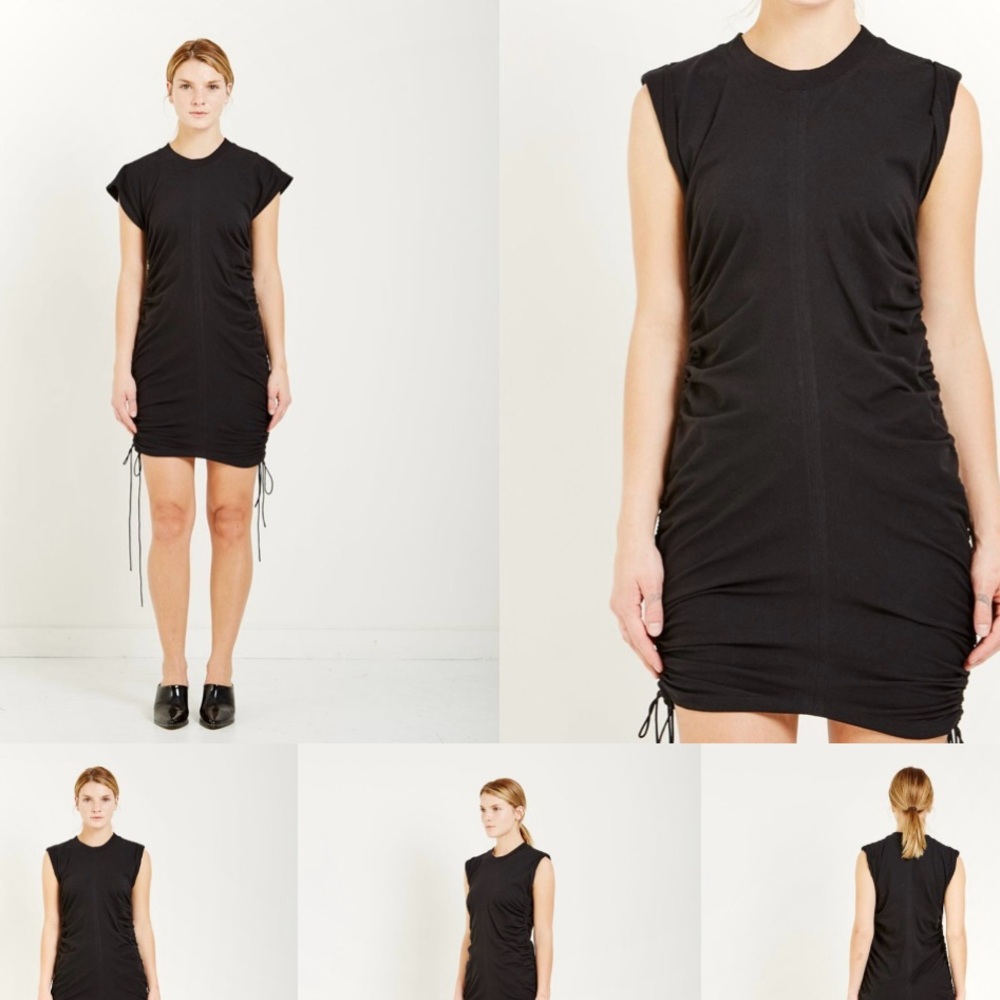 ALEXANDER WANG | L | High Twist Jersey Cinch High Neck Muscle Tank Mini Dress